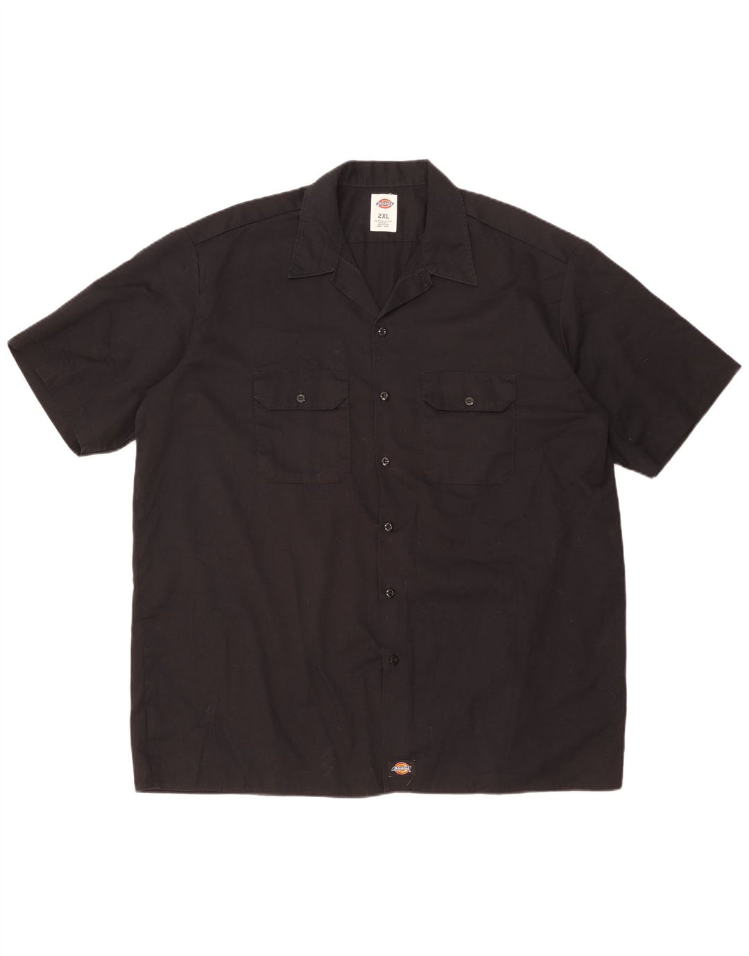 DICKIES Mens Short Sleeve Shirt 2XL Black Polyester