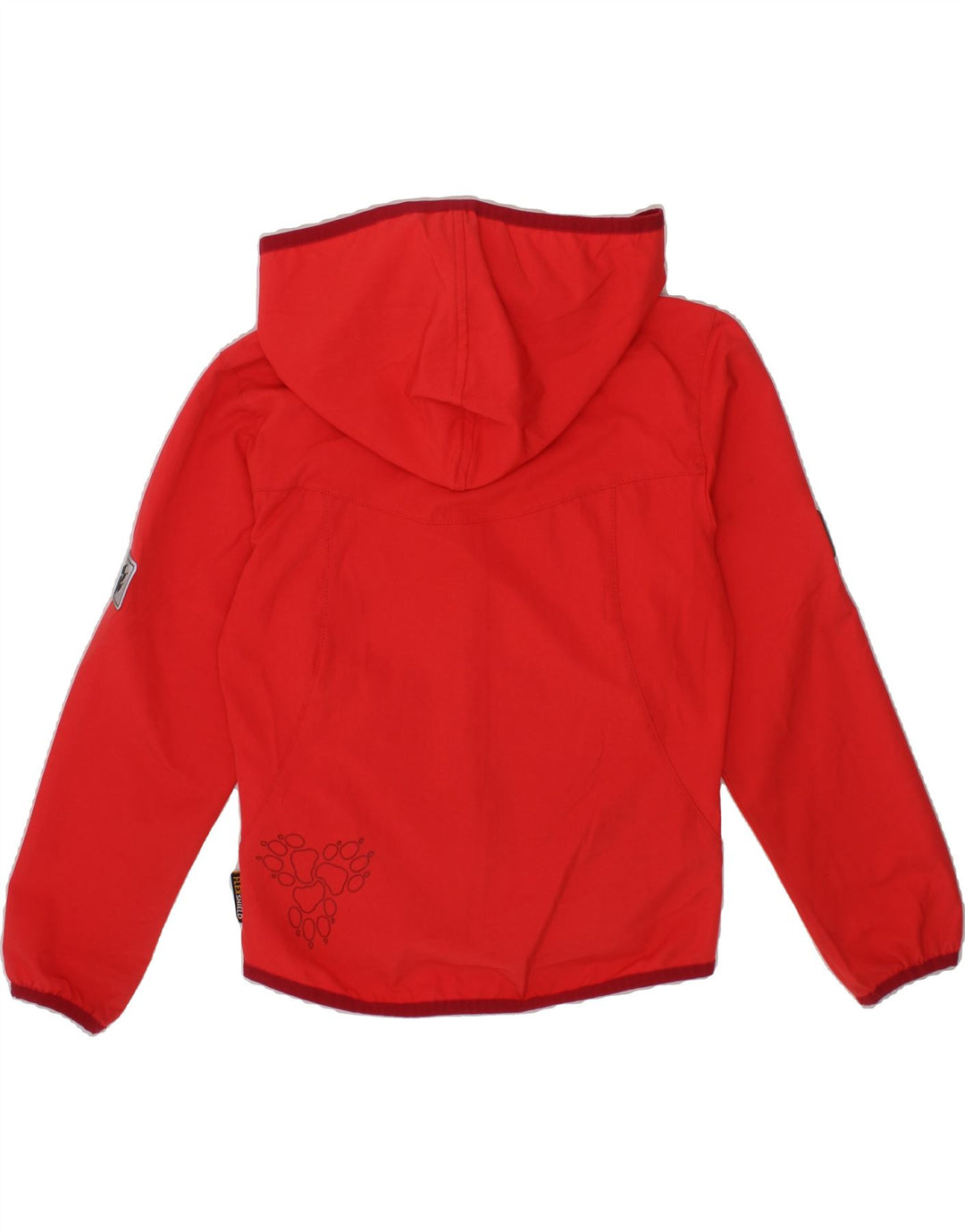 JACK WOLFSKIN Girls Hooded Rain Jacket 7-8 Years Red Polyester Vintage Jack Wolfskin and Second-Hand Jack Wolfskin from Messina Hembry 