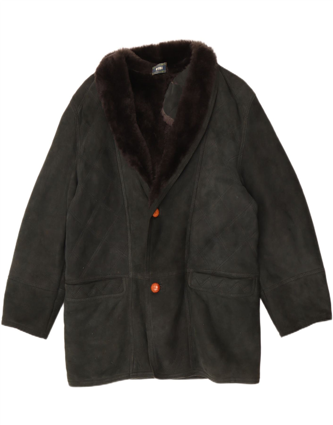 Dibi Mens Shearling Jacket IT 50 Large Khaki