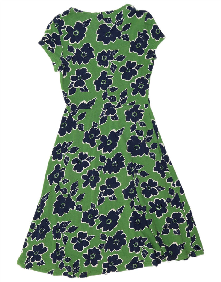 SEASALT CORNWALL Womens A-Line Dress UK 10 Small  Green Floral Cotton