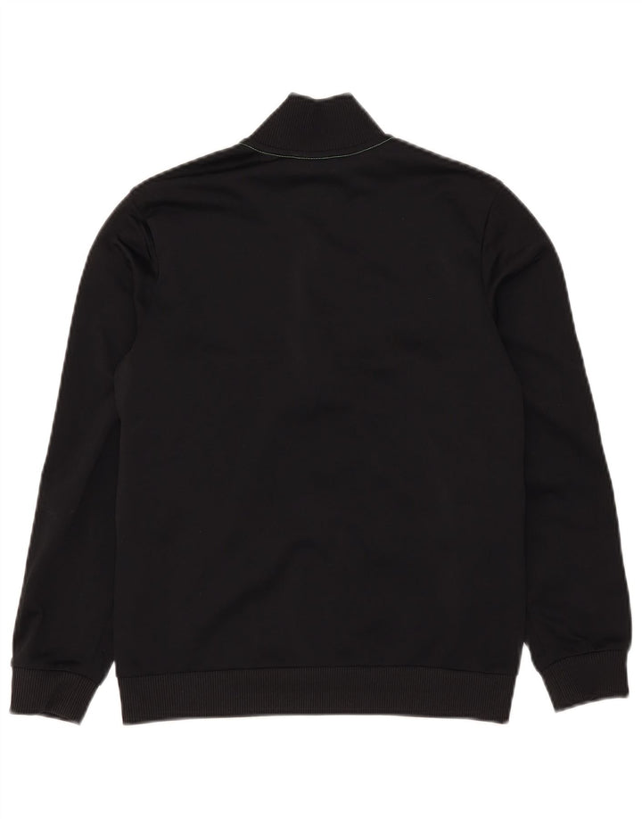 Adidas Boys Tracksuit Top Jacket 11-12 Years Black Colourblock Polyester