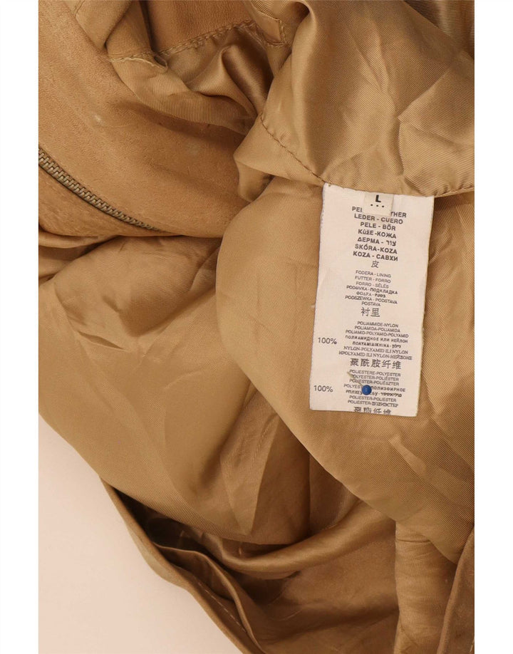 Vintage Mens Suede Jacket UK 40 Large Beige Leather
