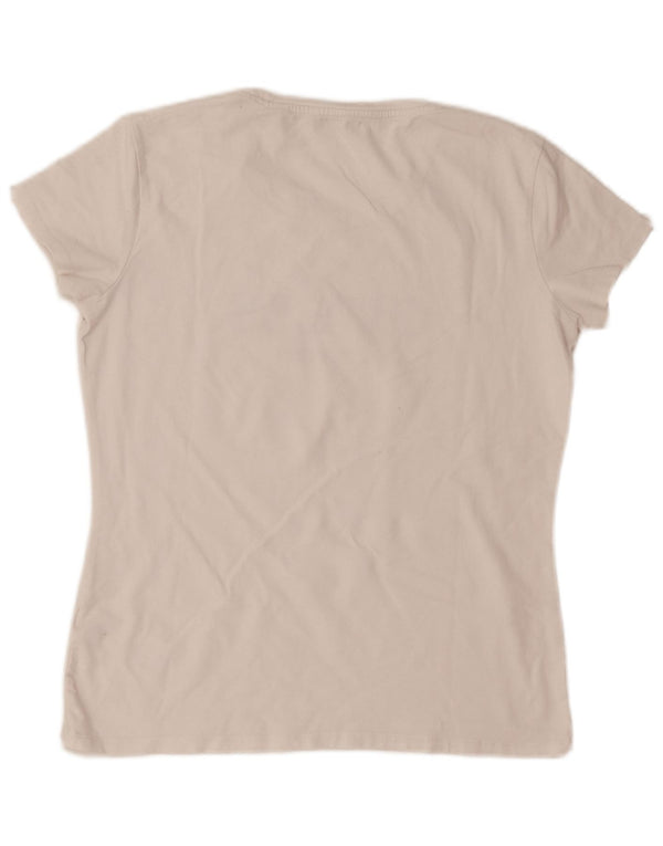 Guess Womens Graphic T-Shirt Top UK 14 Large White Cotton