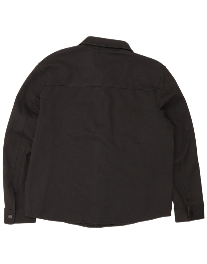 Zara Mens Overshirt Shirt XL Black Polyester