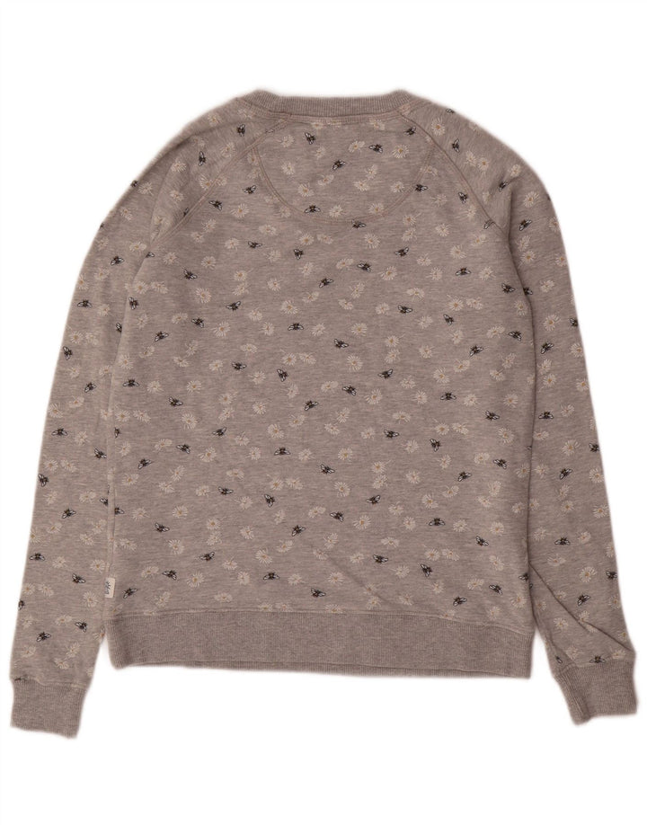 FAT FACE Womens Sweatshirt Jumper UK 6 XS  Grey Floral Cotton