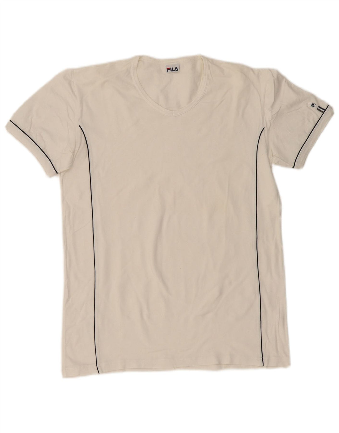 Fila Womens T-Shirt Top UK 14 Medium White Cotton
