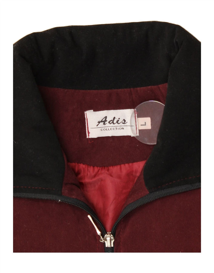 VINTAGE Womens Gilet UK 16 Large Maroon Vintage Vintage and Second-Hand Vintage from Messina Hembry 