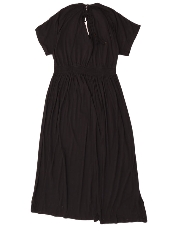 Marks & Spencer Womens Maxi Dress UK 20 2XL Black Floral Cotton