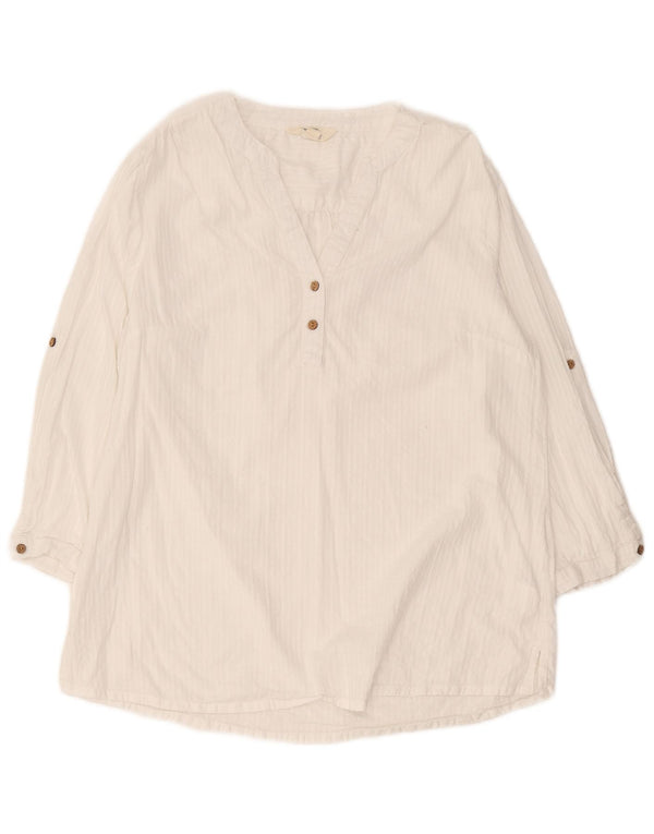 Mountain Warehouse Womens 3/4 Sleeve Tunic Top UK 14 Large White Cotton