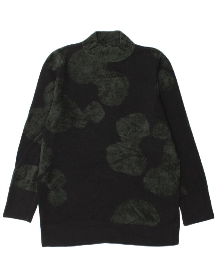 Cos Womens Turtle Neck Jumper Sweater UK 10 Small Black Colourblock Wool