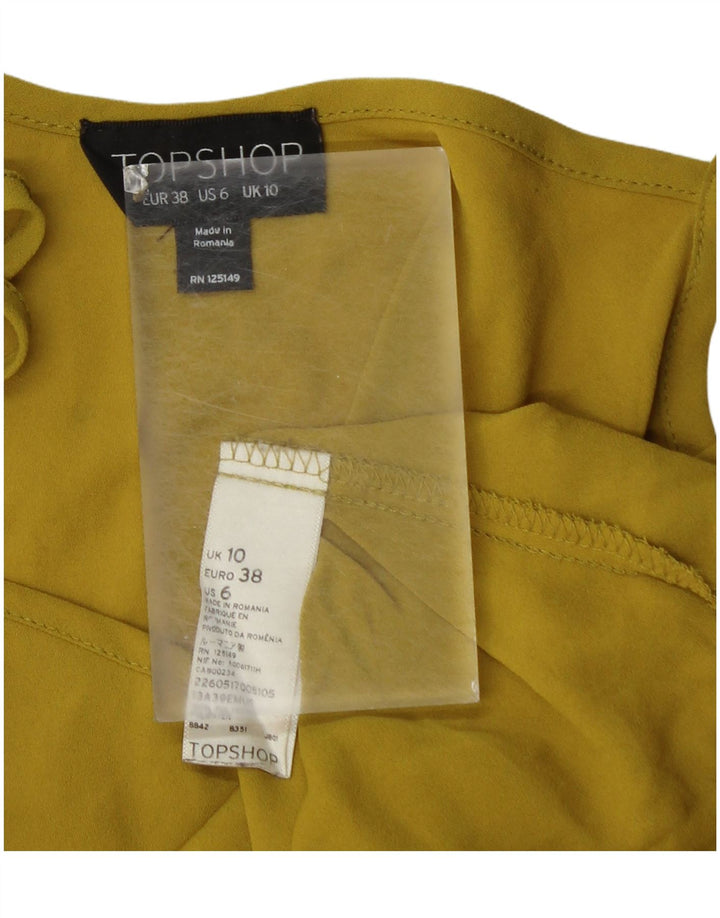 Topshop Womens Cami Top UK 10 Small  Yellow Polyester