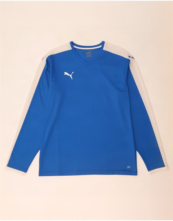Puma Mens Top Long Sleeve 2XL Blue Colourblock Polyester
