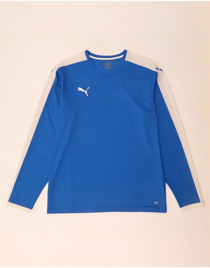 Puma Mens Top Long Sleeve 2XL Blue Colourblock Polyester