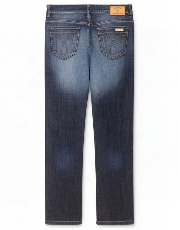 Calvin Klein Mens Distressed Slim Jeans W34 L34 Navy Blue