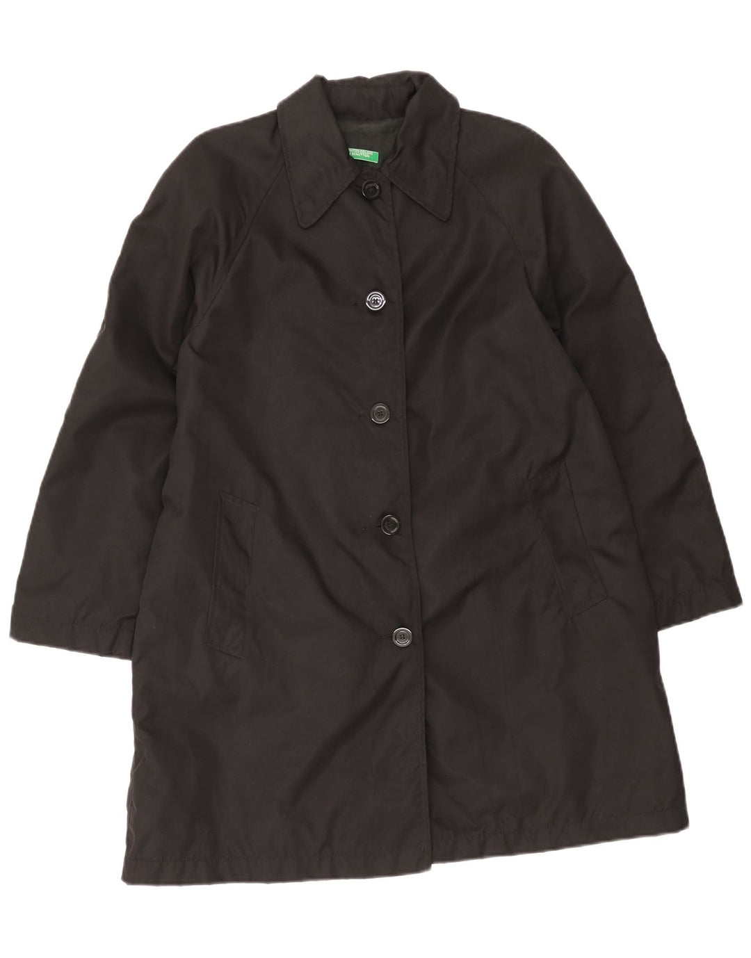 Benetton Womens Oversized Overcoat UK 10 Small Black Polyamide