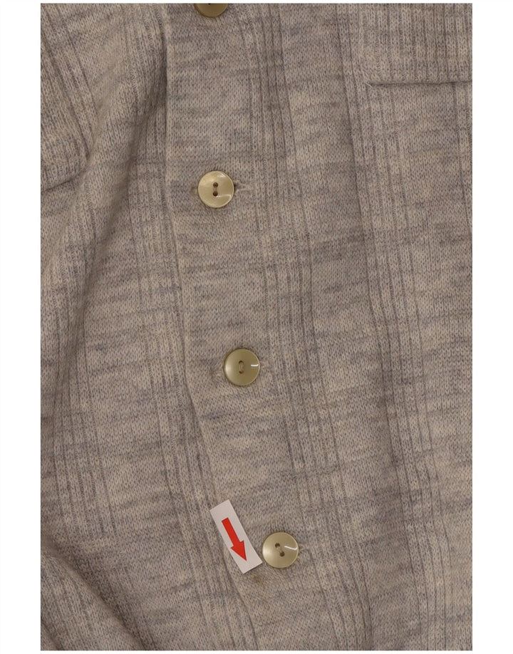 Vintage Womens Cardigan Sweater UK 14 Medium Grey