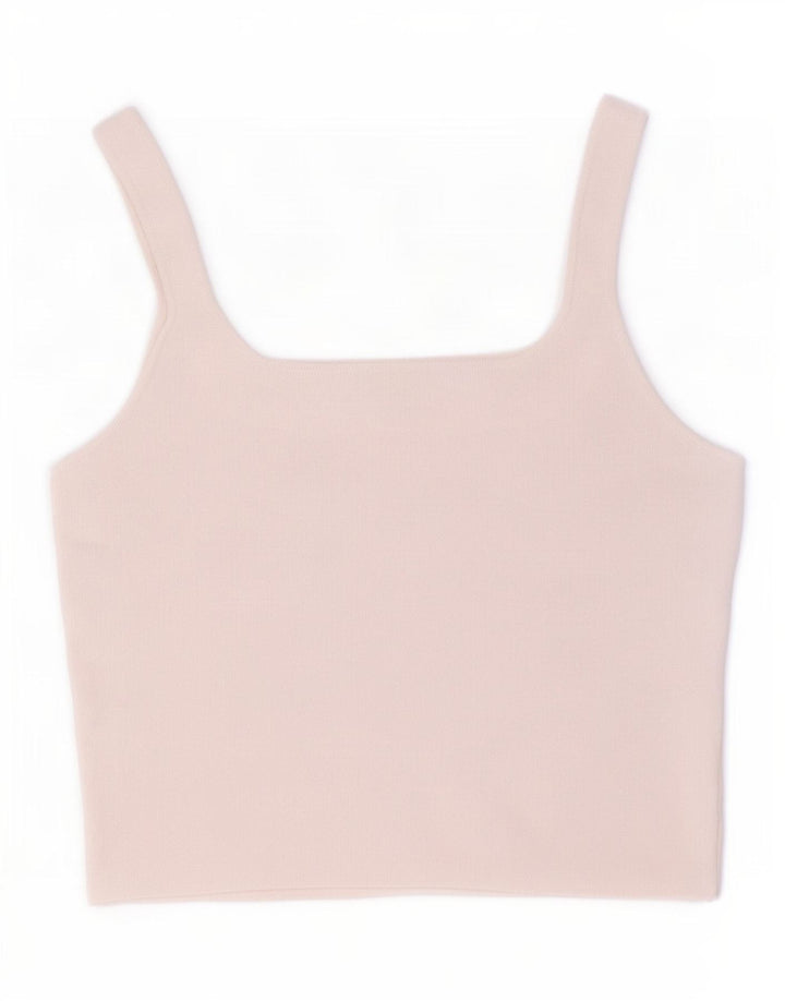 Zara Womens Crop Cami Top UK 14 Large White Polyester