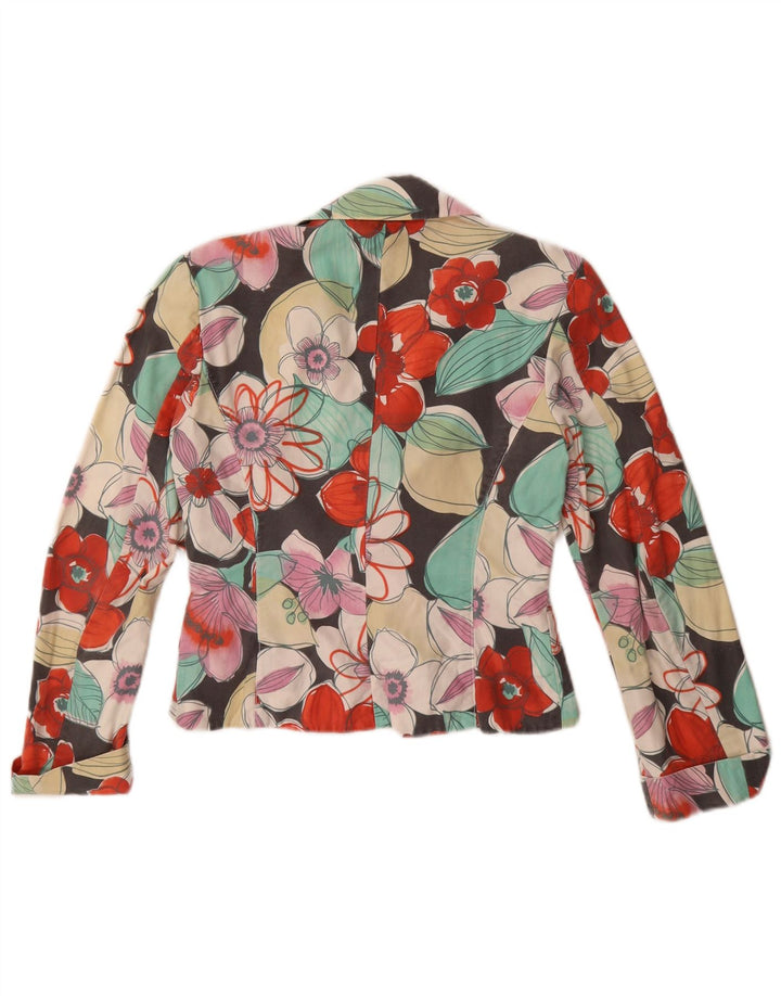 Gaudi Womens 2 Button Blazer Jacket EU 40 Medium Multicoloured Floral