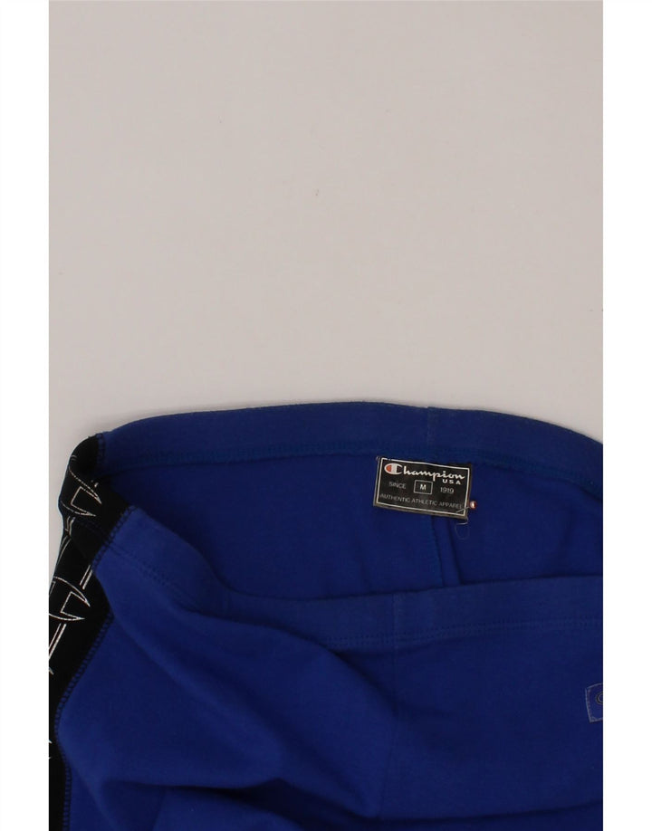 CHAMPION Boys Graphic Sport Shorts 9-10 Years Medium Blue Colourblock