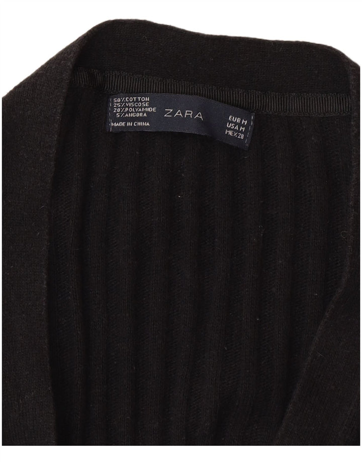 Zara Womens Cardigan Sweater UK 12 Medium Black