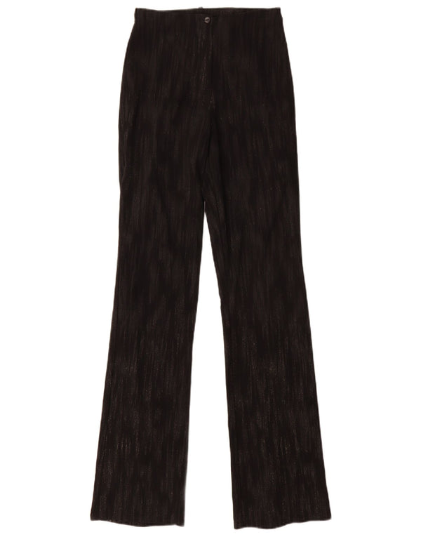 Vintage Womens Bootcut Casual Trousers UK 8 Small W26 L31 Black Striped