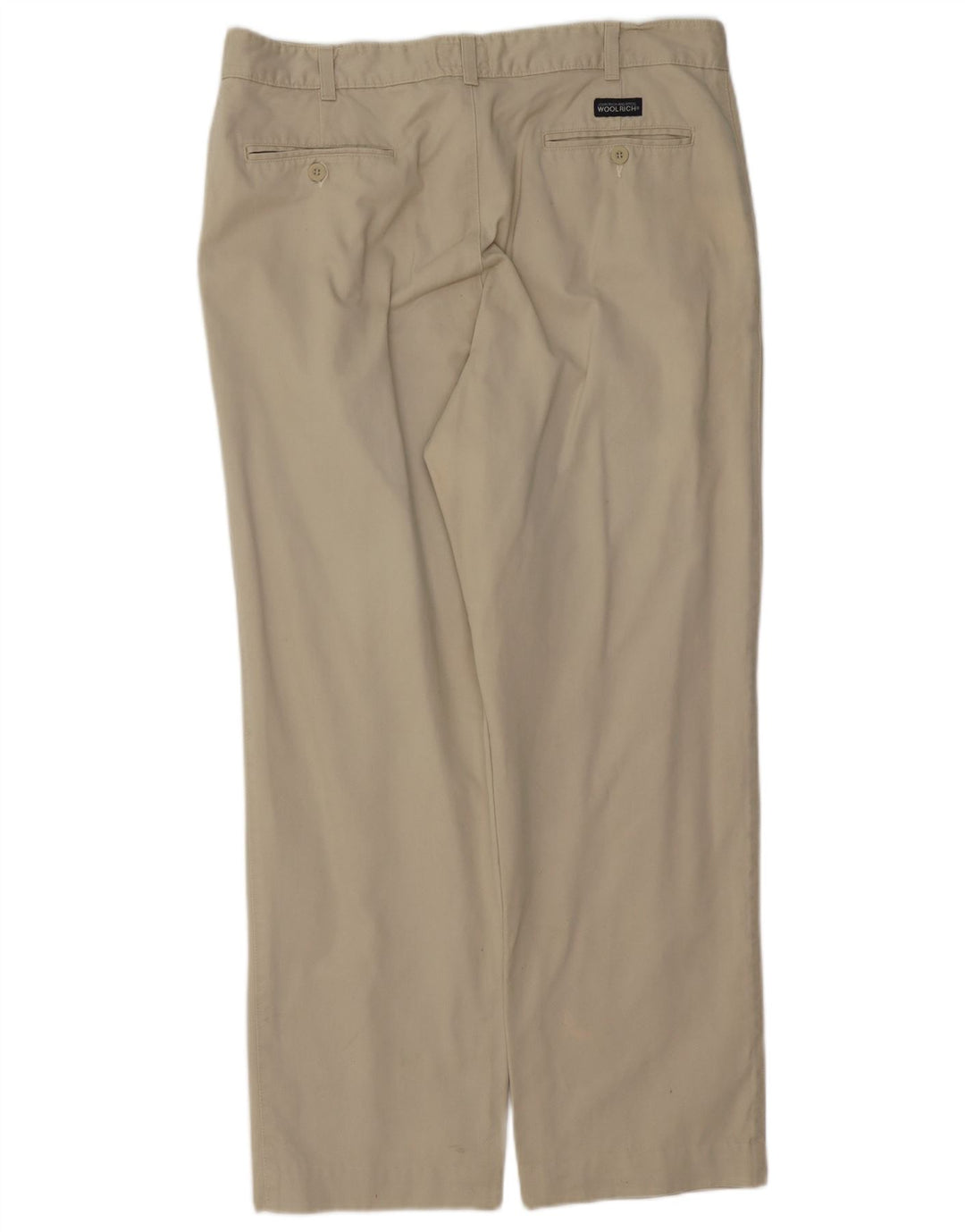 Woolrich Mens Straight Chino Trousers W36 L29 Beige Cotton
