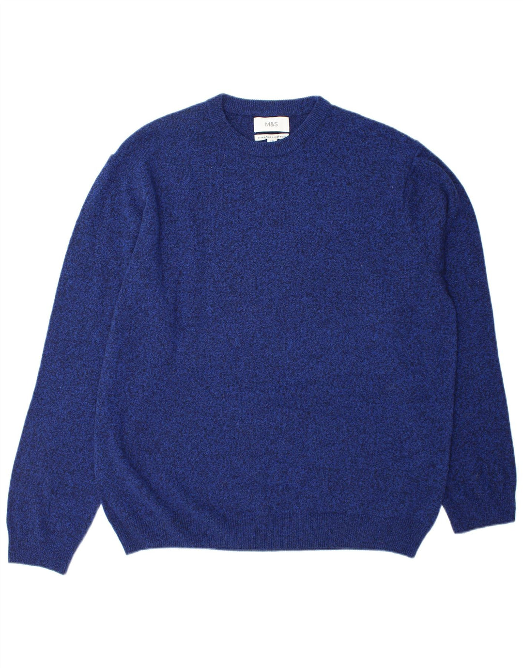 Marks & Spencer Mens Crew Neck Jumper Sweater 2XL Blue Wool