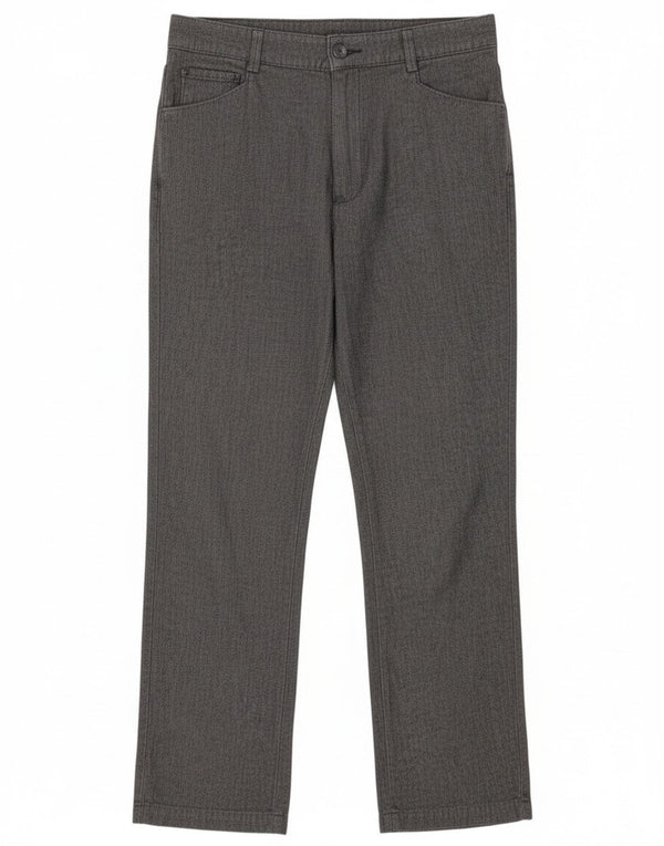 Lee Womens High Waist Casual Trousers US 10 Large W30 L29 Grey Herringbone