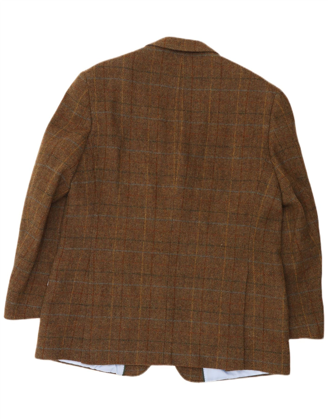 Marks & Spencer Mens 2 Button Blazer Jacket UK 48 2XL Brown Check Wool
