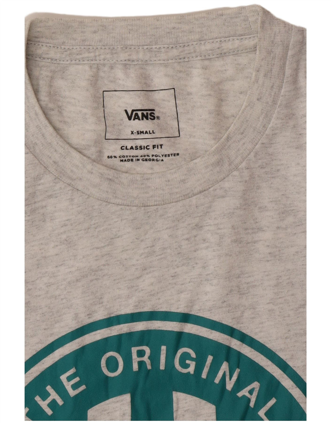 VANS Mens Classic Fit Graphic T-Shirt Top XS Grey Flecked Cotton