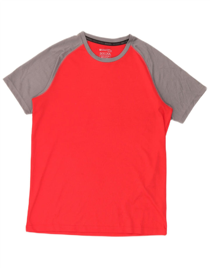 Mountain Warehouse Mens IsoCool T-Shirt Top Medium Red Colourblock