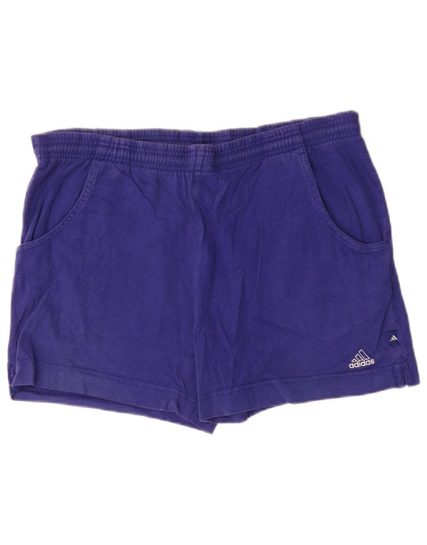 Adidas Womens Sport Shorts UK 14 Large Purple Cotton