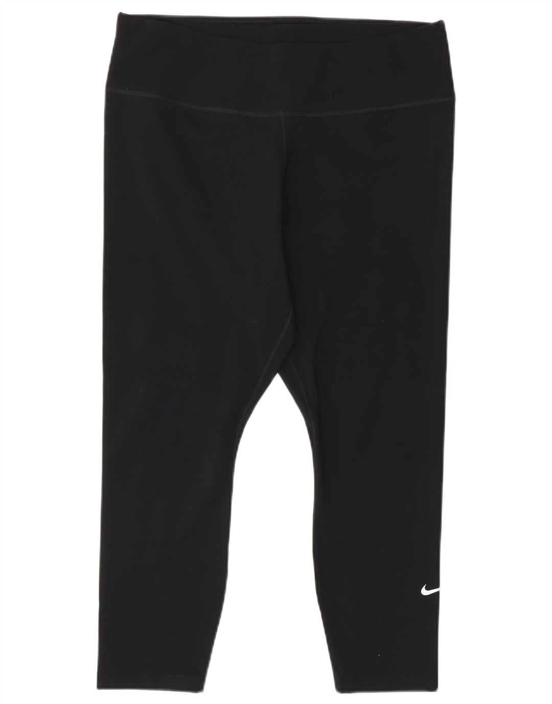 NIKE Womens Dri Fit Capri Leggings UK 14 Large  Black Polyester