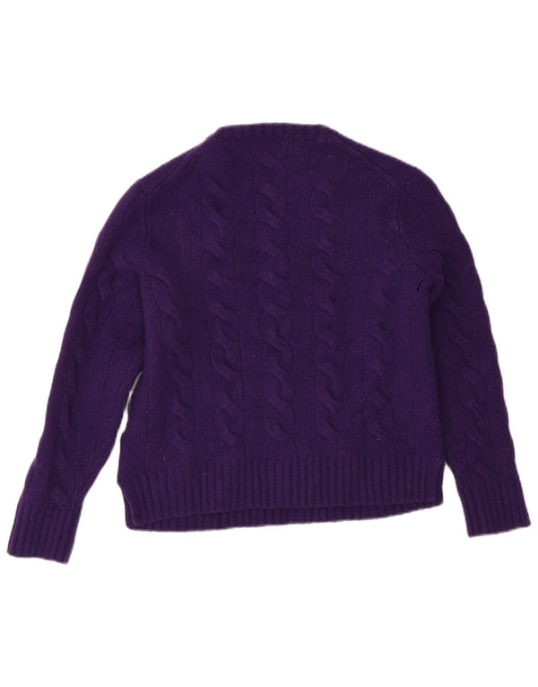 Polo Ralph Lauren Womens Crew Neck Jumper Sweater UK 14 Large Purple