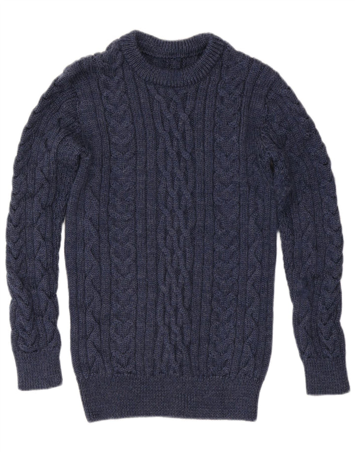 WoolOvers Mens Crew Neck Jumper Sweater Medium Navy Blue Wool