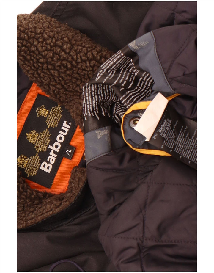 Barbour Mens Waxed Cotton Jacket UK 42 XL Black Cotton