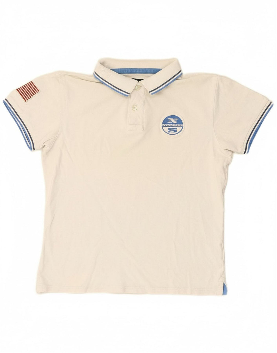 NORTH SAILS Mens Polo Shirt Medium White Cotton