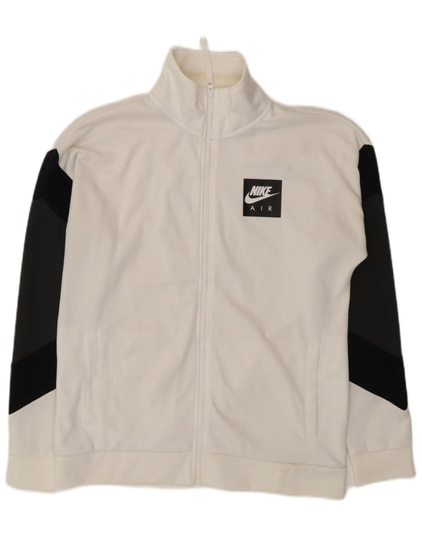 Nike Mens Graphic Tracksuit Top Jacket Medium White Colourblock Polyester