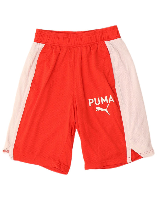 PUMA Mens Graphic Sport Shorts Small  Red Colourblock Polyester