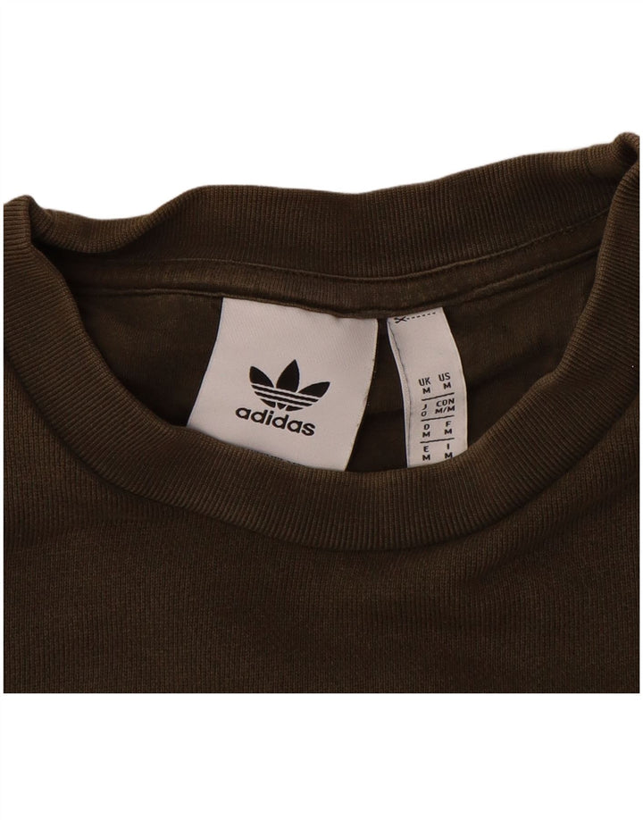 ADIDAS Mens Graphic Sweatshirt Jumper Medium Khaki Cotton