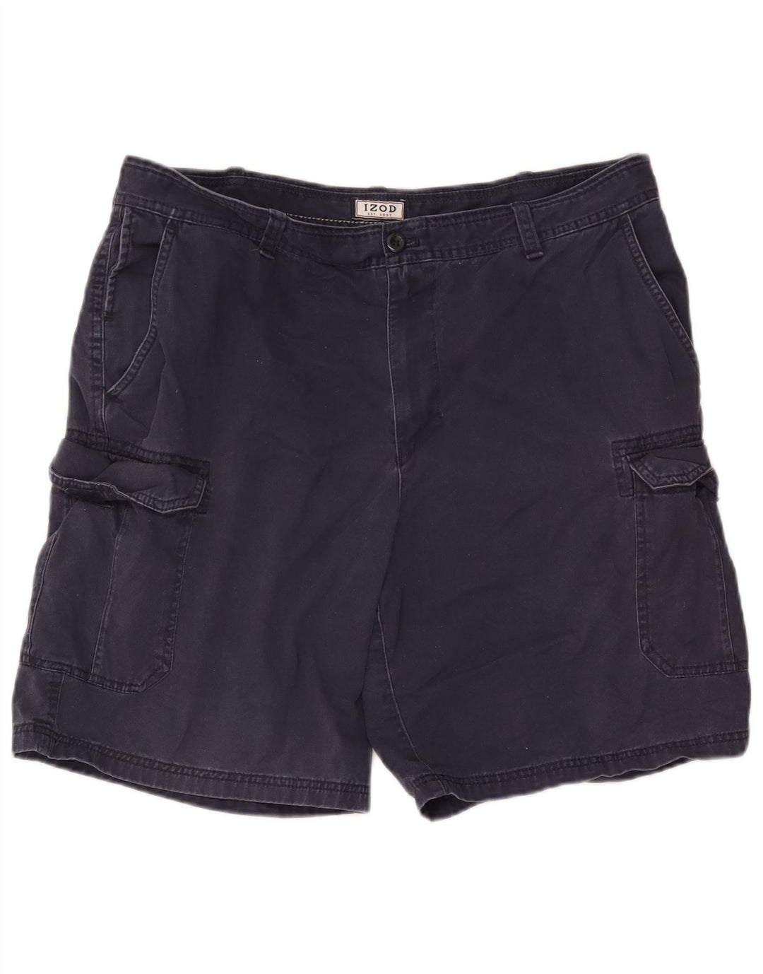 Izod Mens Cargo Shorts W38 XL Navy Blue Cotton