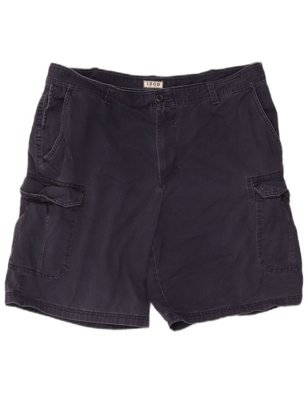 Izod Mens Cargo Shorts W38 XL Navy Blue Cotton
