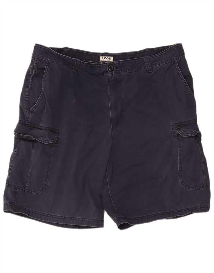 Izod Mens Cargo Shorts W38 XL Navy Blue Cotton