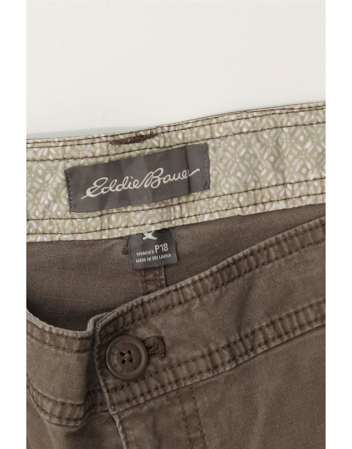 Eddie Bauer Womens Cargo Shorts US 18 2XL W40 Grey Cotton