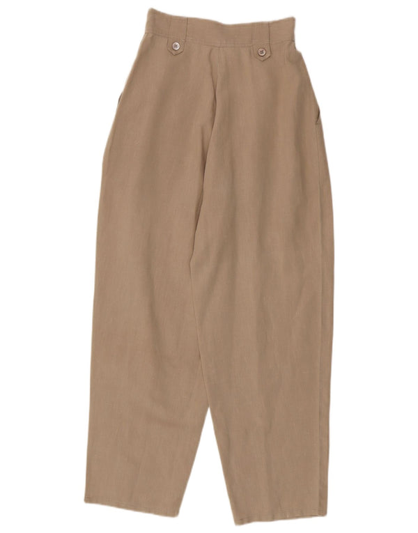 Vintage Womens High Waist Casual Trousers EU 36 Small W24 L28 Beige