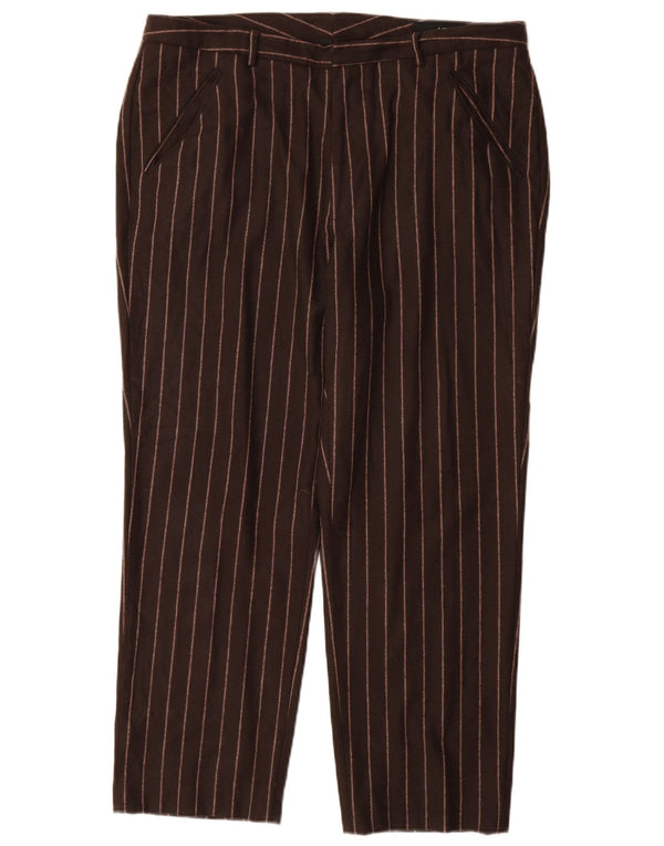 VERSACE Womens Versus Casual Trousers IT 52 2XL W38 L29 Brown Striped