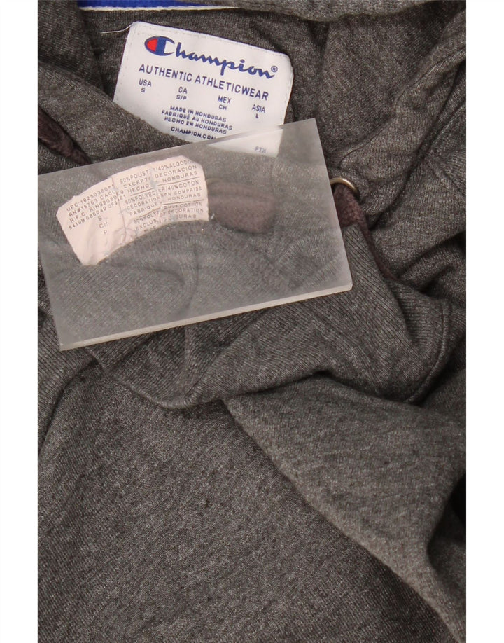 CHAMPION Mens Graphic Hoodie Jumper Small Grey Polyester Vintage Champion and Second-Hand Champion from Messina Hembry 