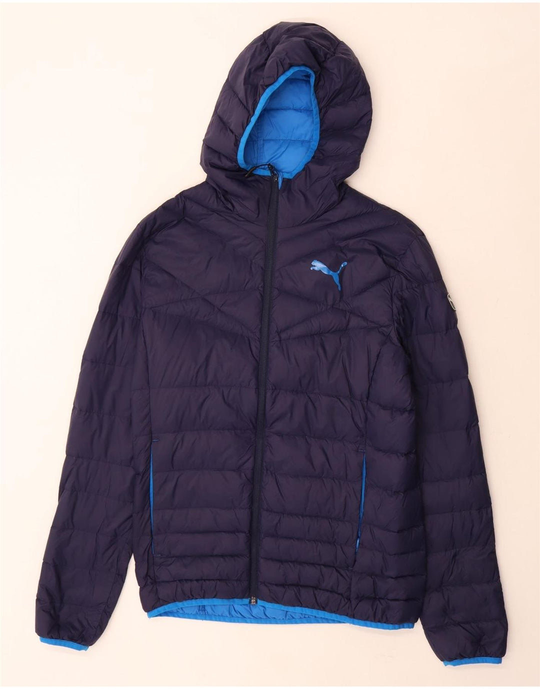 Puma Mens Hooded Padded Jacket UK 36 Small Navy Blue