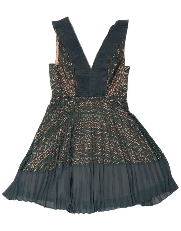 FRENCH CONNECTION Womens Sleeveless A-Line Dress UK 12 Medium  Green