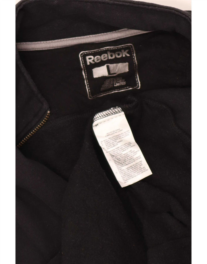 Reebok Mens Tracksuit Top Jacket Large Black Cotton